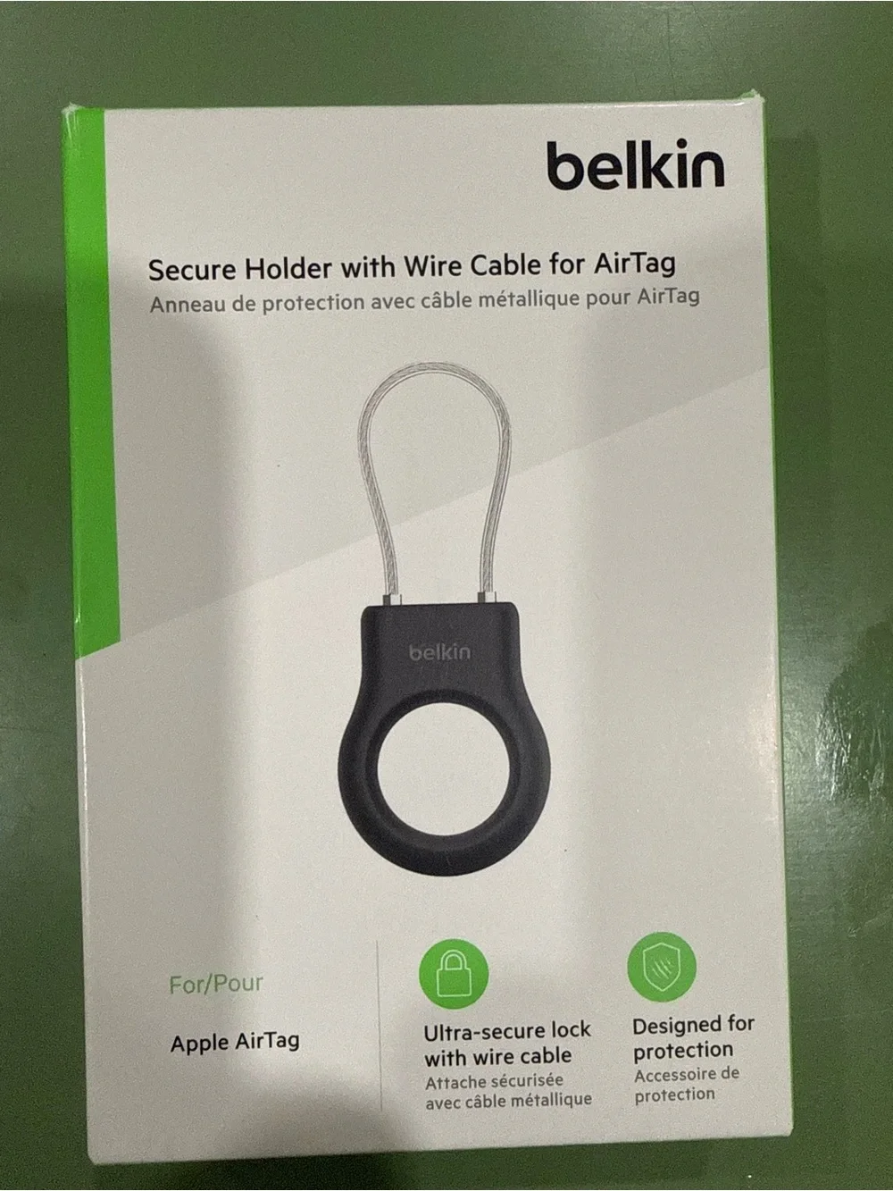 belkin Black Secure Holder with Wire Cable for AirTag